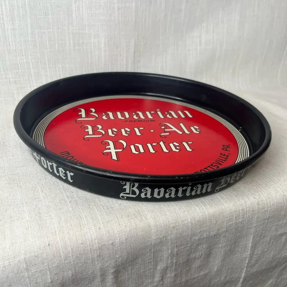 Vintage Barvarian Beer Tin Litho Beer Tray Advertising Mount Carbon Brewery PA